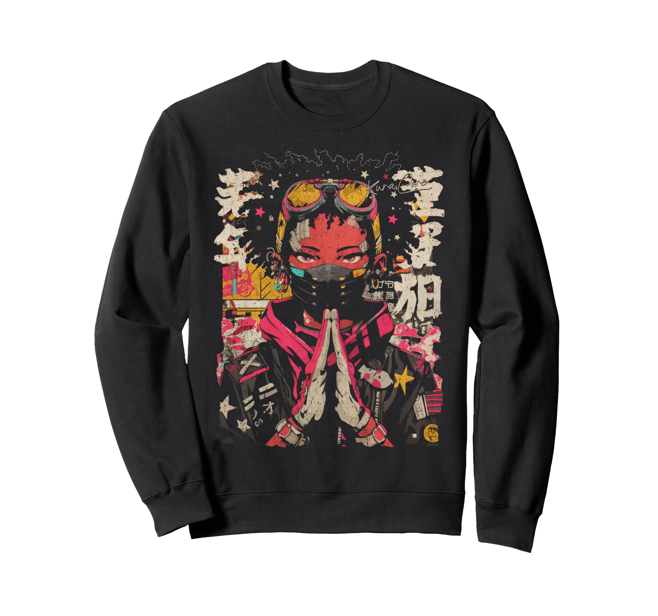 Japanese Streetwear Afro Cyberpunk Y2K Sweatshirt - Novelty Apparel Unisex - T-Shirt, Sweatshirt, Hoodie