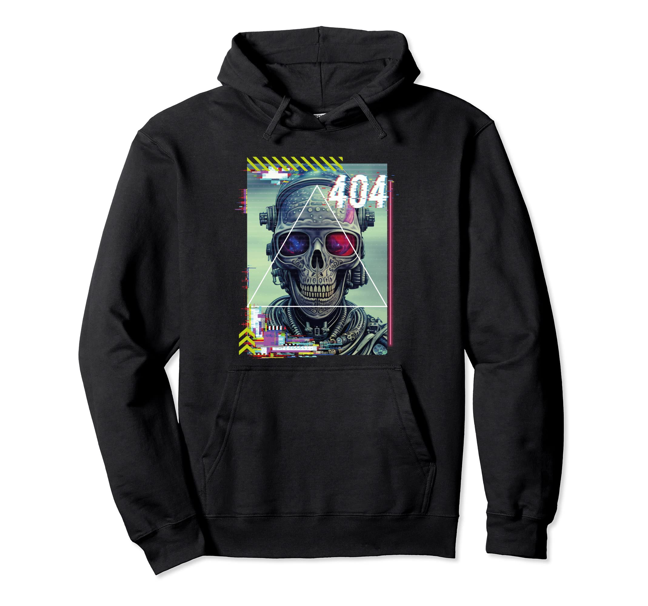 Futuristic Cyber Skull Punk Japanese Art Hoodie - Unique Graphic Men Women - T-Shirt, Sweatshirt, Hoodie