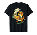 Raccoon Waiter Coffee And Toast Cartoon T-Shirt - Graphic Print Unisex - T-Shirt, Sweatshirt, Hoodie