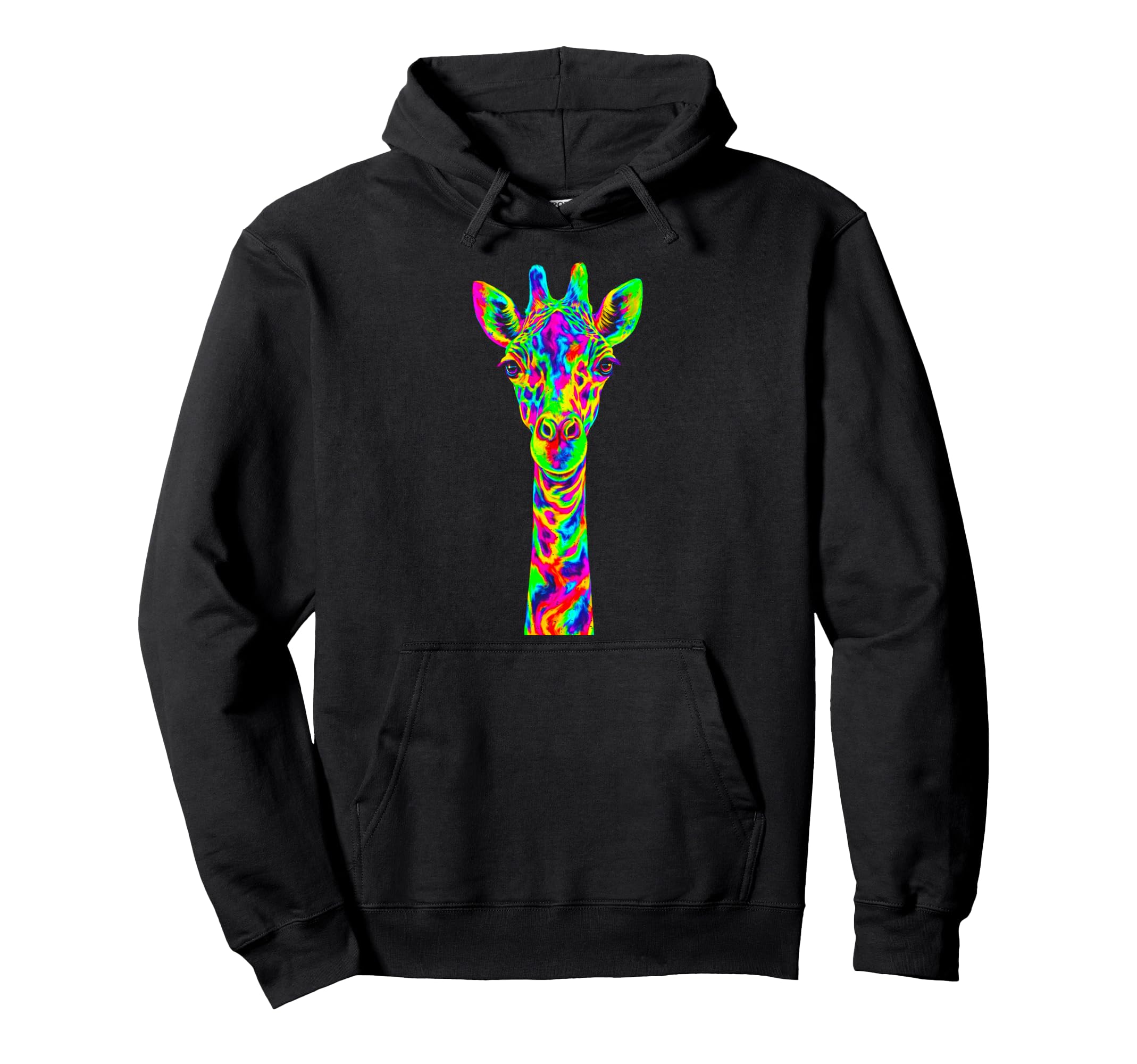 Psychedelic Giraffe Hippie Trippy Hoodie - Fun Novelty Design Men Women - T-Shirt, Sweatshirt, Hoodie
