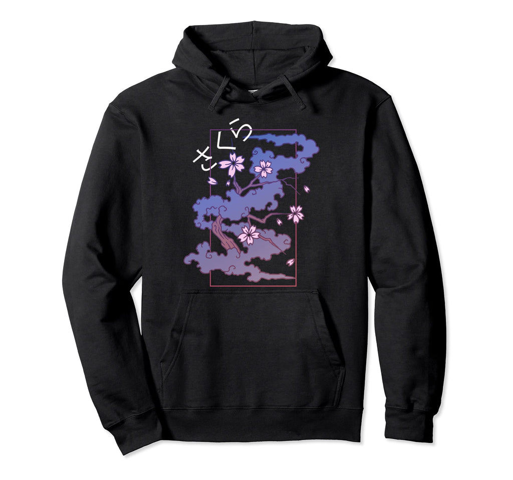 Japanese Aesthetic Sakura Flowers Hoodie - Minimalist Print for Adults - T-Shirt, Sweatshirt, Hoodie