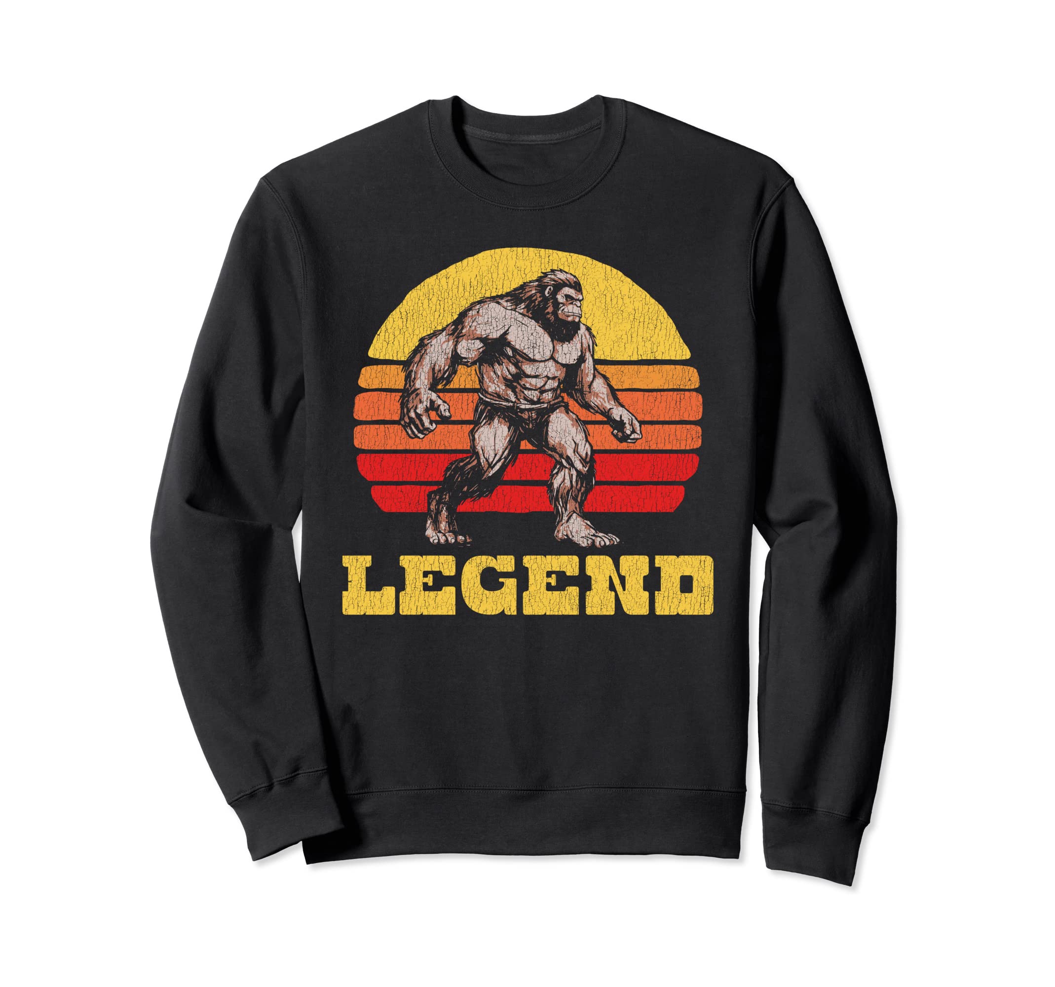 Legend Bigfoot Distressed Sasquatch Sweatshirt - Graphic Print for Adults - T-Shirt, Sweatshirt, Hoodie