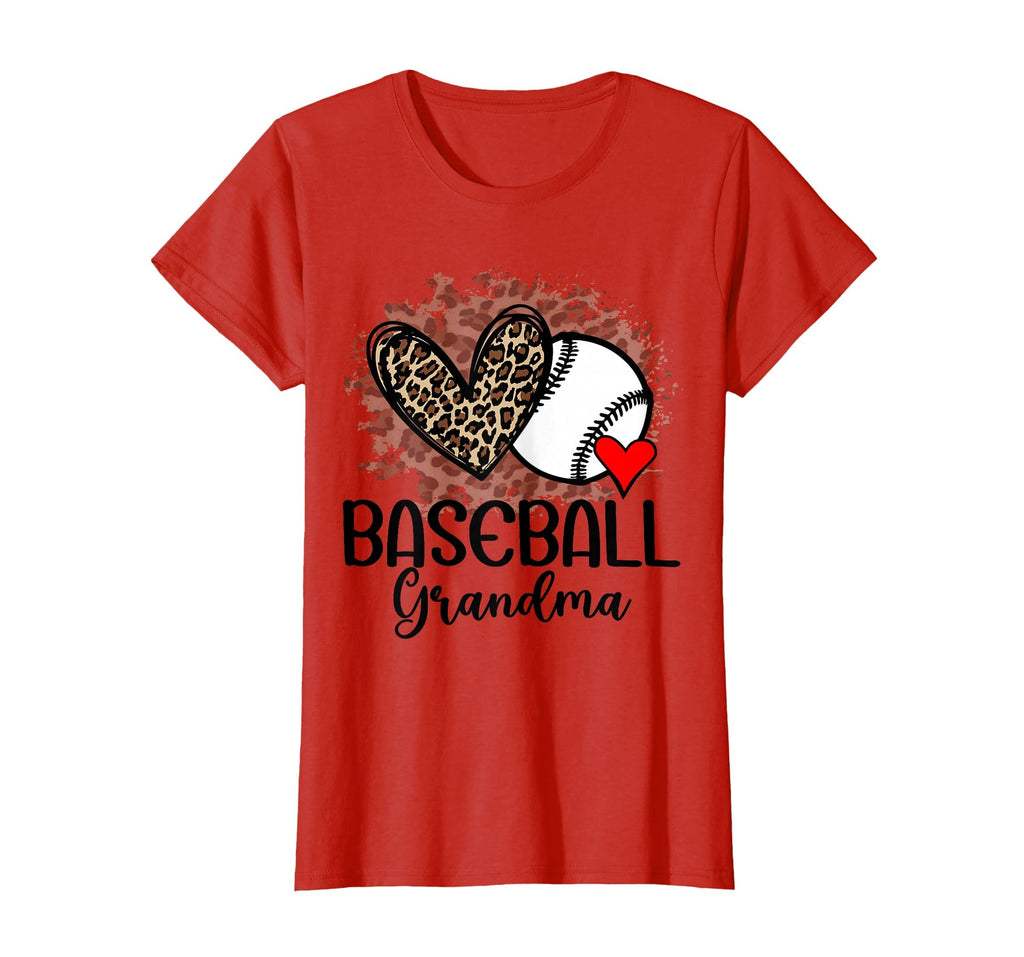 Baseball Grandma Funny Leopard Heart T-Shirt - Aesthetic Graphic Men Women - T-Shirt, Sweatshirt, Hoodie