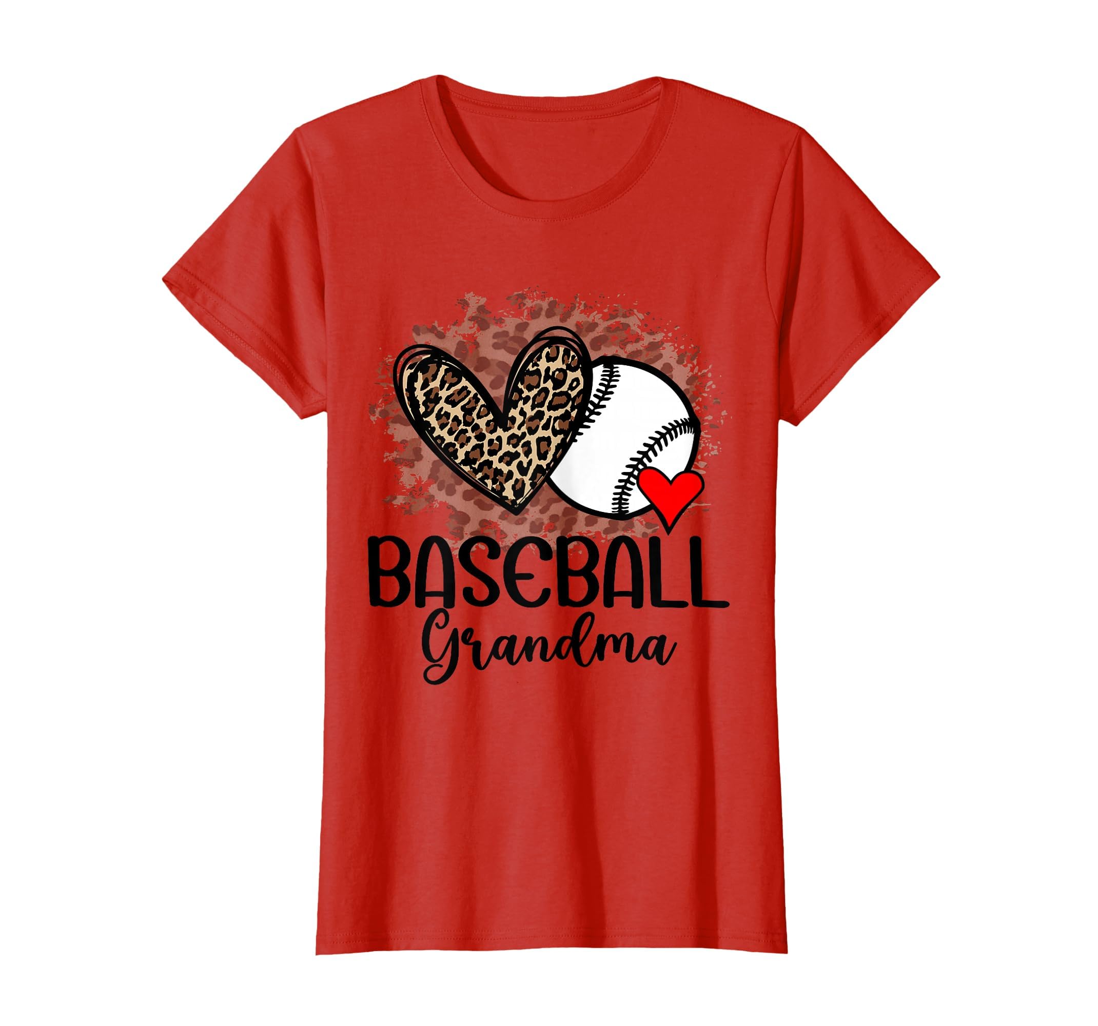 Baseball Grandma Funny Leopard Heart T-Shirt - Aesthetic Graphic Men Women - T-Shirt, Sweatshirt, Hoodie