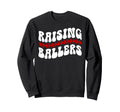 Raising Ballers Groovy Baseball Sweatshirt - Aesthetic Graphic for Adults - T-Shirt, Sweatshirt, Hoodie
