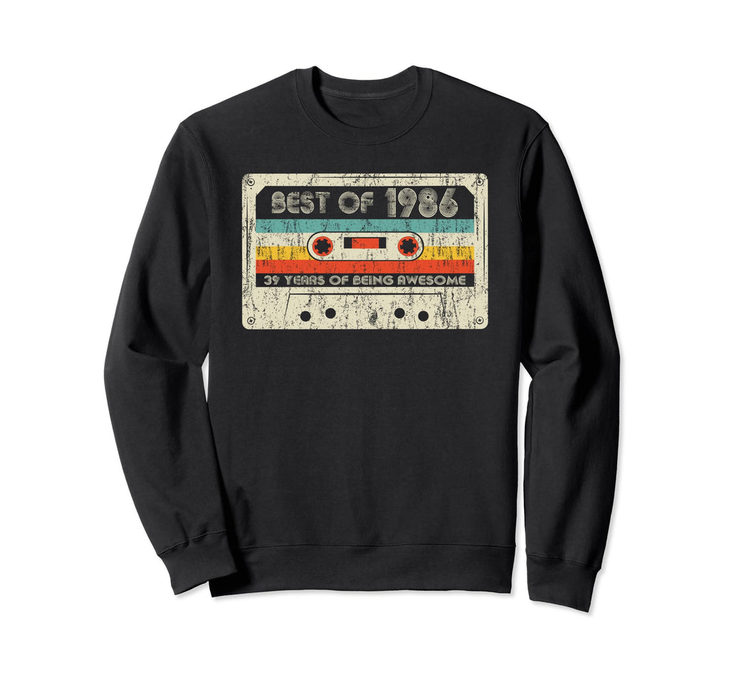 Best 1986 1986 Birthday Cassette Sweatshirt - Fun Novelty Design Unisex - T-Shirt, Sweatshirt, Hoodie