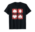 Distressed Deck Cards Suits Hearts T-Shirt - Minimalist Print for Adults - T-Shirt, Sweatshirt, Hoodie