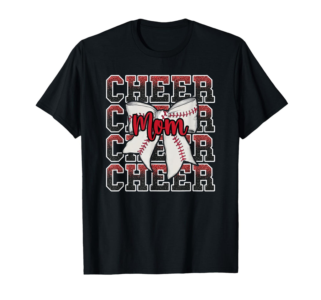 Proud Cheer Mom Coquette Bow Sport T-Shirt - Minimalist Print for Adults - T-Shirt, Sweatshirt, Hoodie