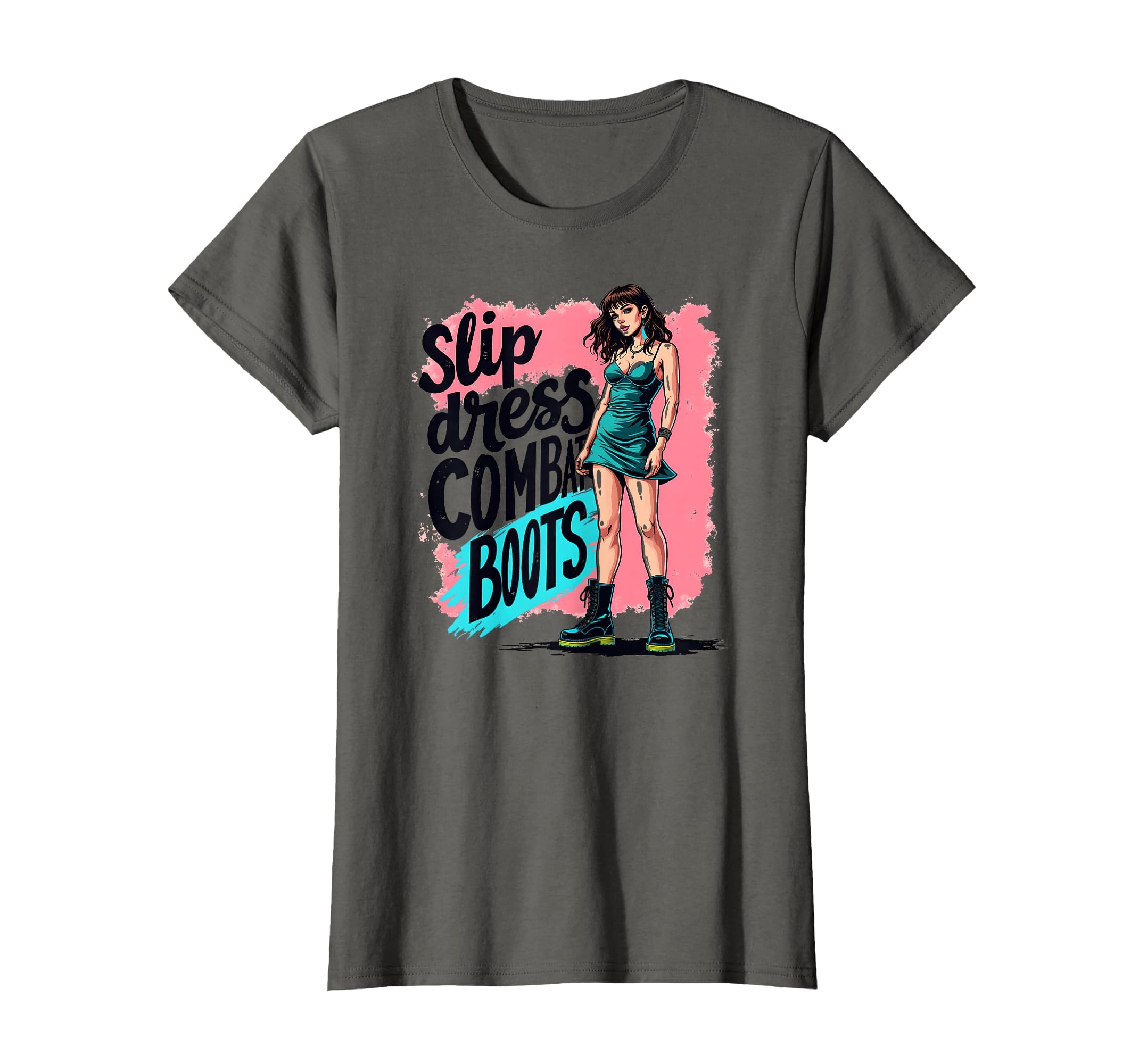 90S Slip Dress Combat Boots Grunge T-Shirt - Unique Graphic for Adults - T-Shirt, Sweatshirt, Hoodie