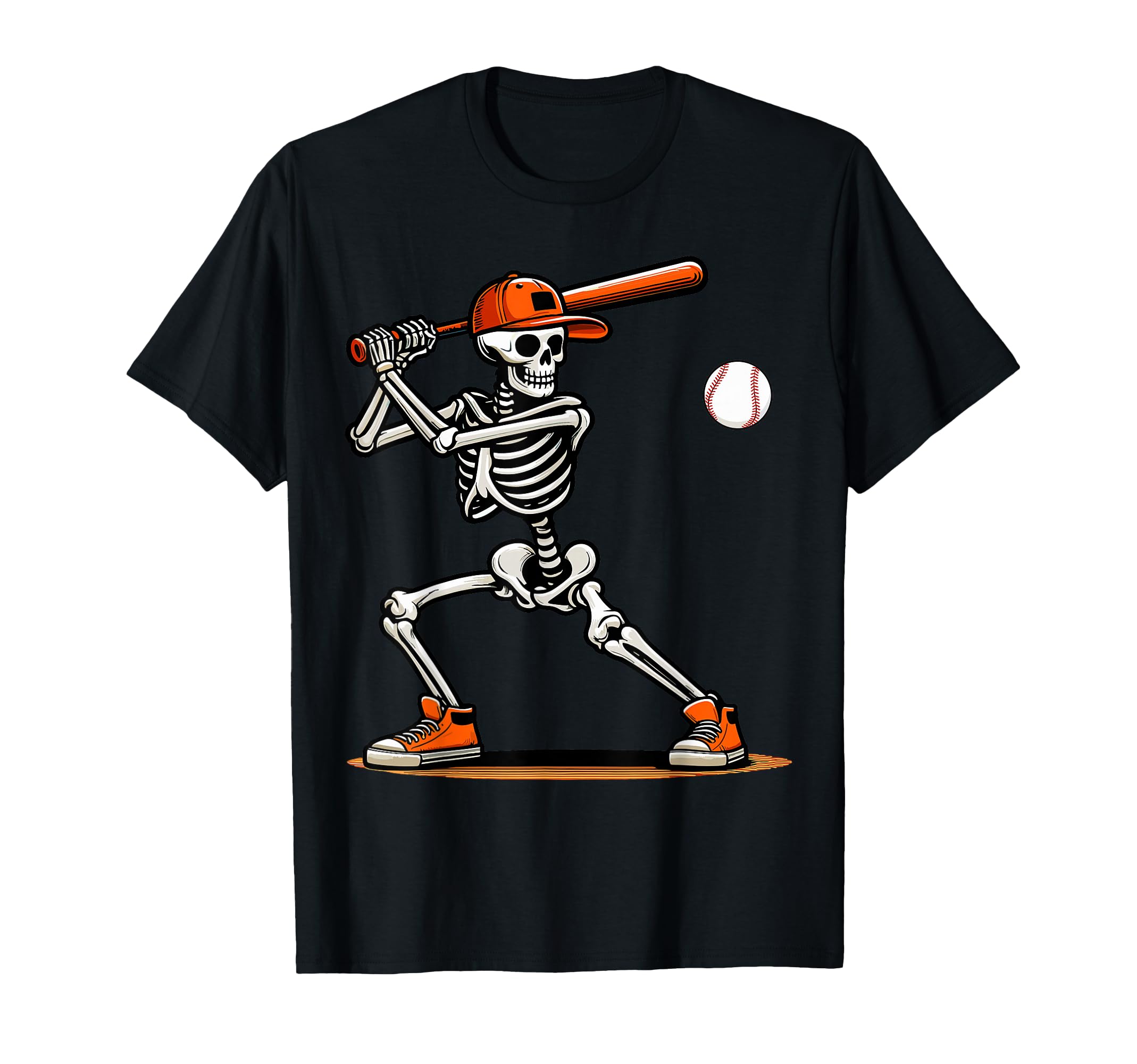 Baseball Skeleton Spooky Halloween T-Shirt - Unique Graphic for Adults - T-Shirt, Sweatshirt, Hoodie