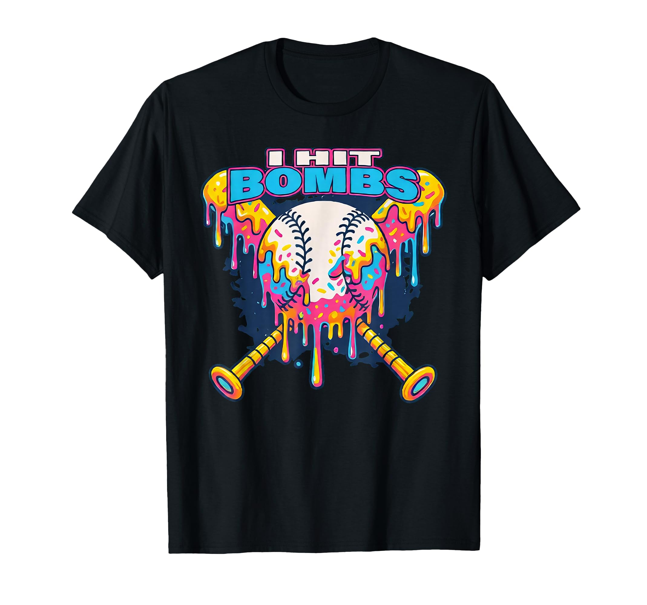 I Hit Bombs Baseball Ice Cream Drip T-Shirt - Custom Art Print Men Women - T-Shirt, Sweatshirt, Hoodie