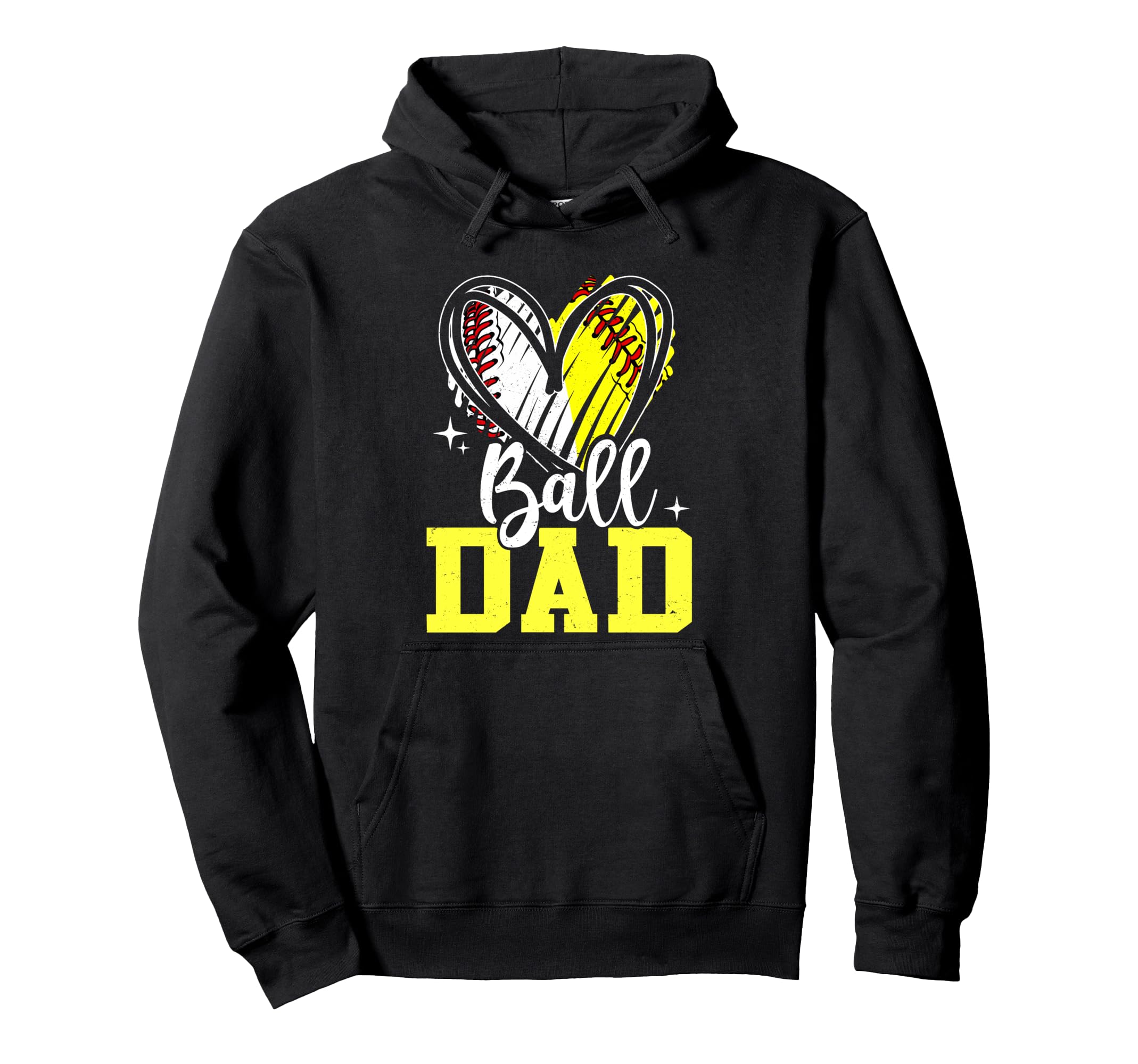 Ball Dad Softball Baseball Dad Fathers Hoodie - Fun Novelty Design Unisex - T-Shirt, Sweatshirt, Hoodie
