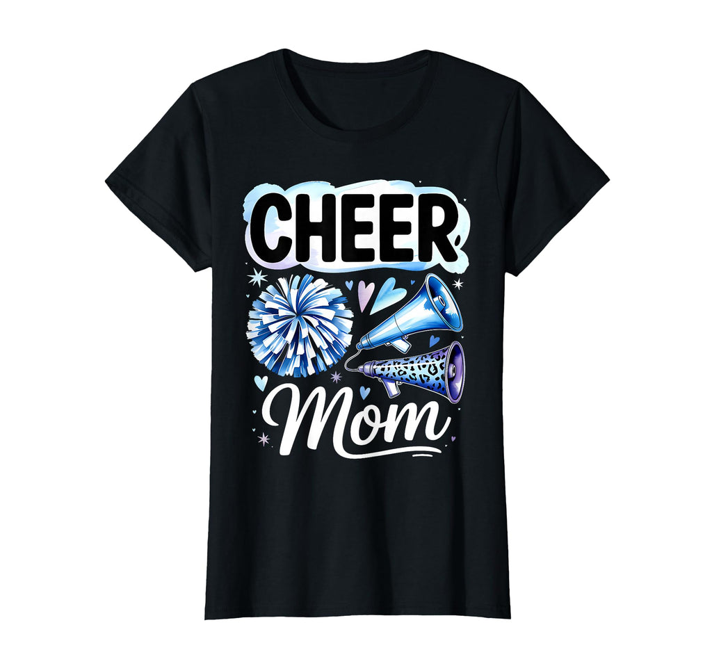Cheer Mom Blue Cheerleader Game T-Shirt - Casual Everyday Wear Men Women - T-Shirt, Sweatshirt, Hoodie
