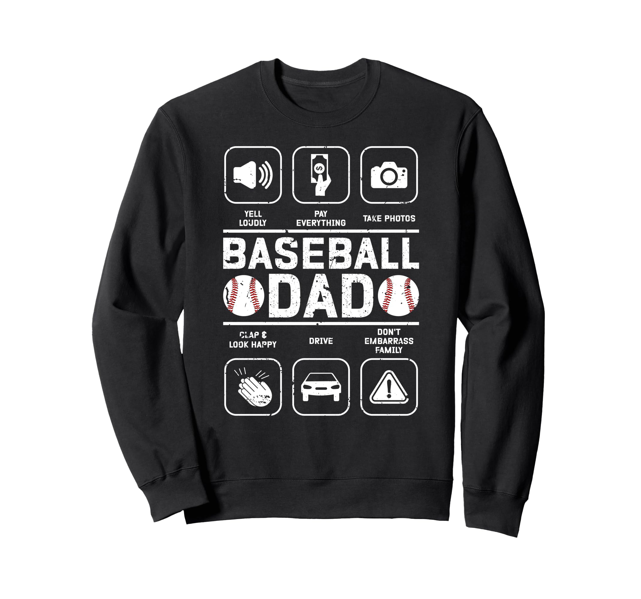 Baseball Dad Baseball Player Dad Sweatshirt - Unique Graphic for Adults - T-Shirt, Sweatshirt, Hoodie