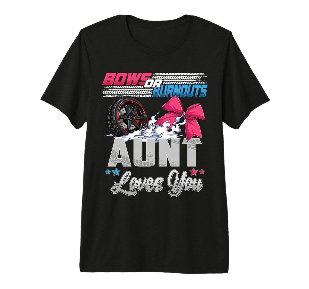 Burnouts Or Bows Gender Reveal Party T-Shirt - Minimalist Print Unisex - T-Shirt, Sweatshirt, Hoodie
