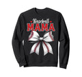 Baseball Mama Coquette Ribbon Bow Sweatshirt - Novelty Apparel for Adults - T-Shirt, Sweatshirt, Hoodie