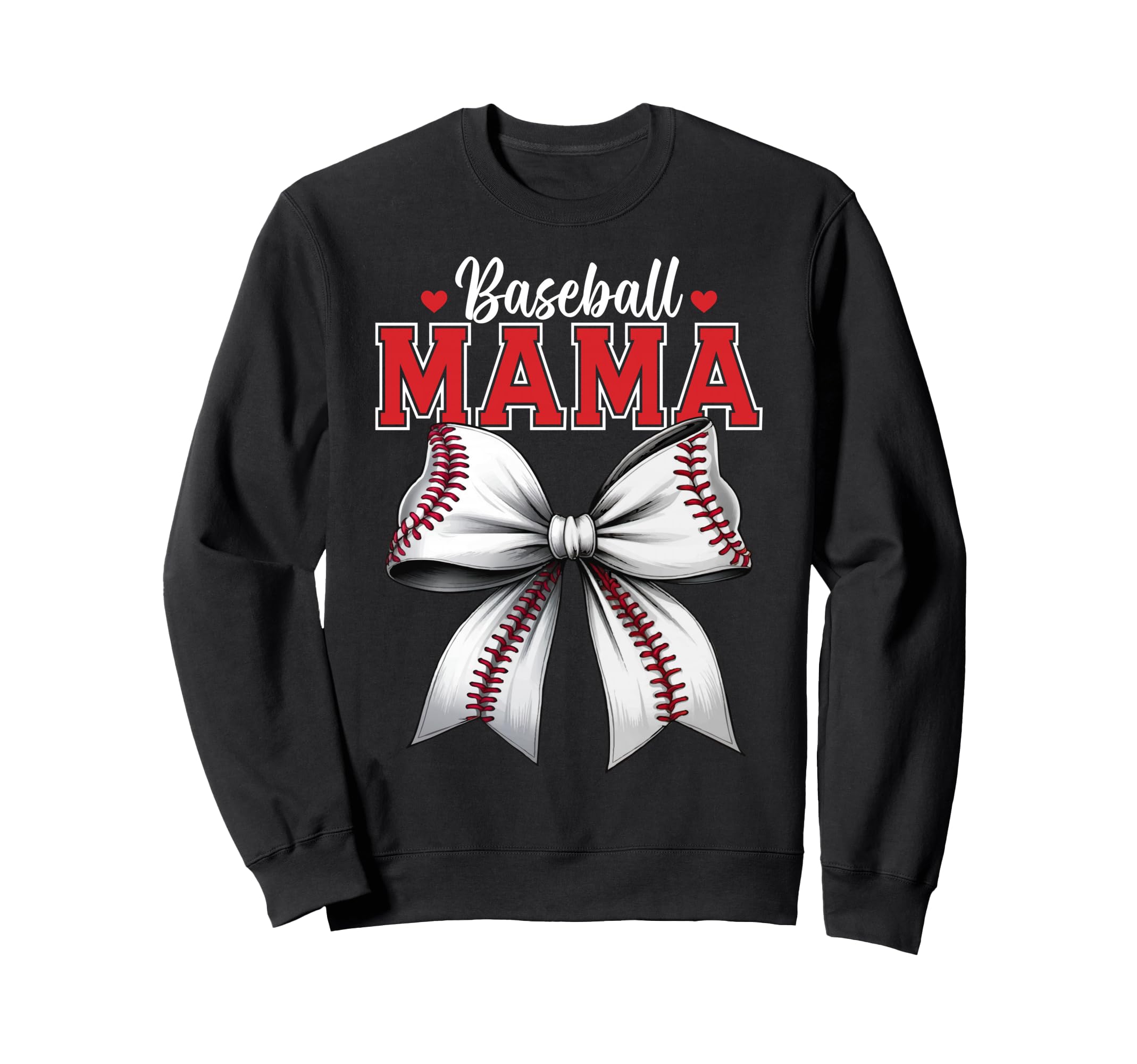 Baseball Mama Coquette Ribbon Bow Sweatshirt - Novelty Apparel for Adults - T-Shirt, Sweatshirt, Hoodie