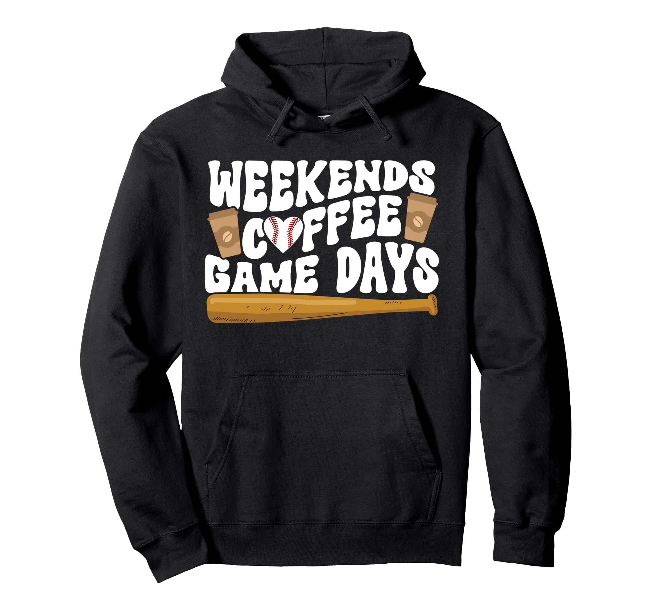 Weekends Coffee Game Day Baseball Game Hoodie - Trendy Graphic Men Women - T-Shirt, Sweatshirt, Hoodie