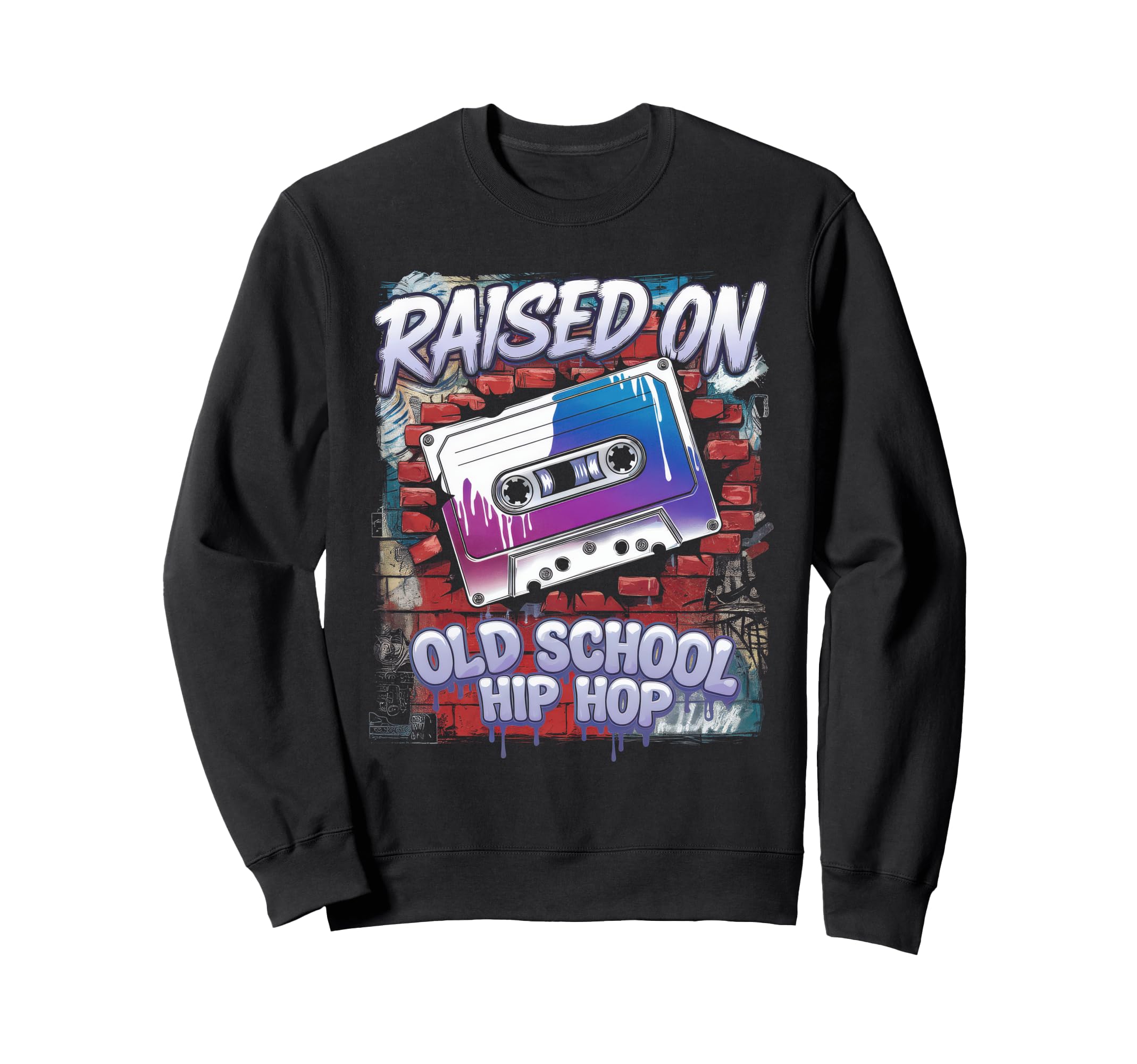 Raised Old School Hip Hop Sweatshirt - Custom Art Print for Adults - T-Shirt, Sweatshirt, Hoodie