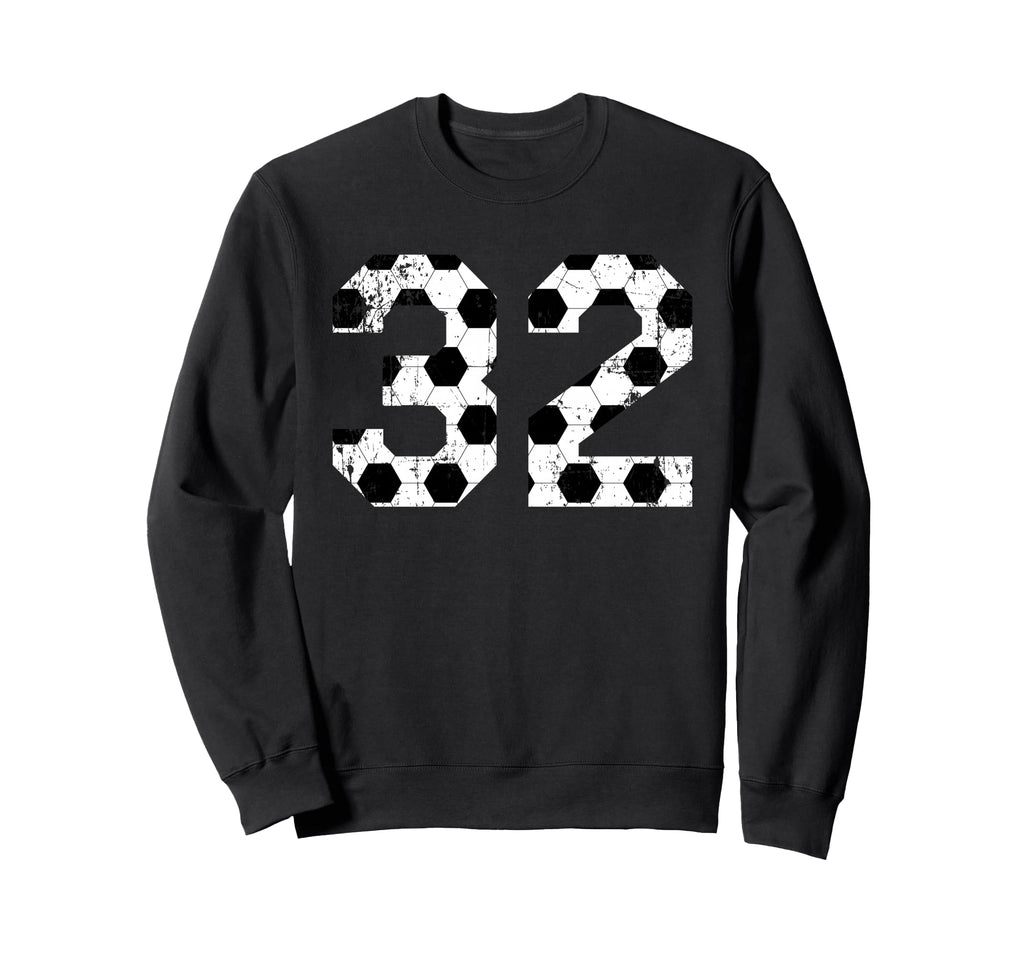 Soccer 32 Jersey Number Sweatshirt - Custom Art Print for Adults - T-Shirt, Sweatshirt, Hoodie