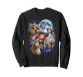 Cougar Mountain Lion Galaxy Moon Sweatshirt - Casual Everyday Wear Unisex - T-Shirt, Sweatshirt, Hoodie