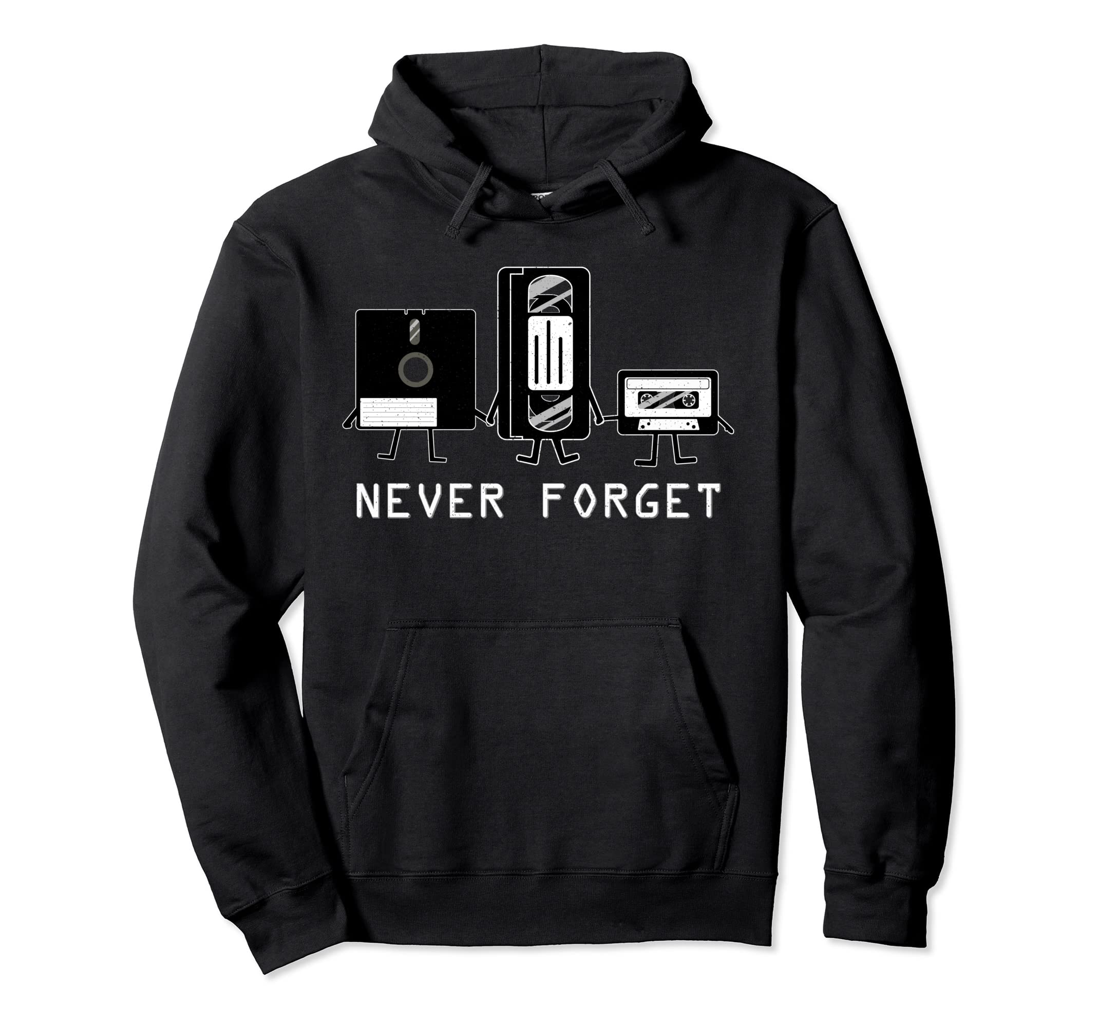 Never Forget Cassette Tape Vcr Tape Hoodie - Novelty Apparel Unisex - T-Shirt, Sweatshirt, Hoodie