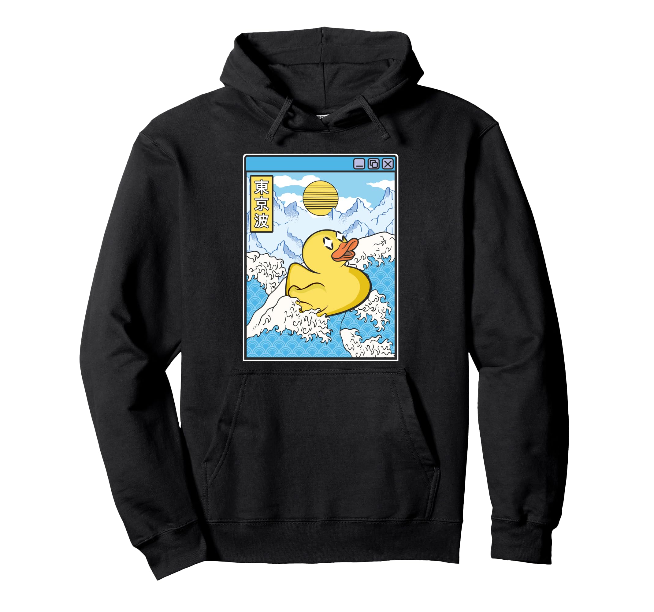 Surfing Rubber Duck Japanese Waves Hoodie - Streetwear Style Men Women - T-Shirt, Sweatshirt, Hoodie