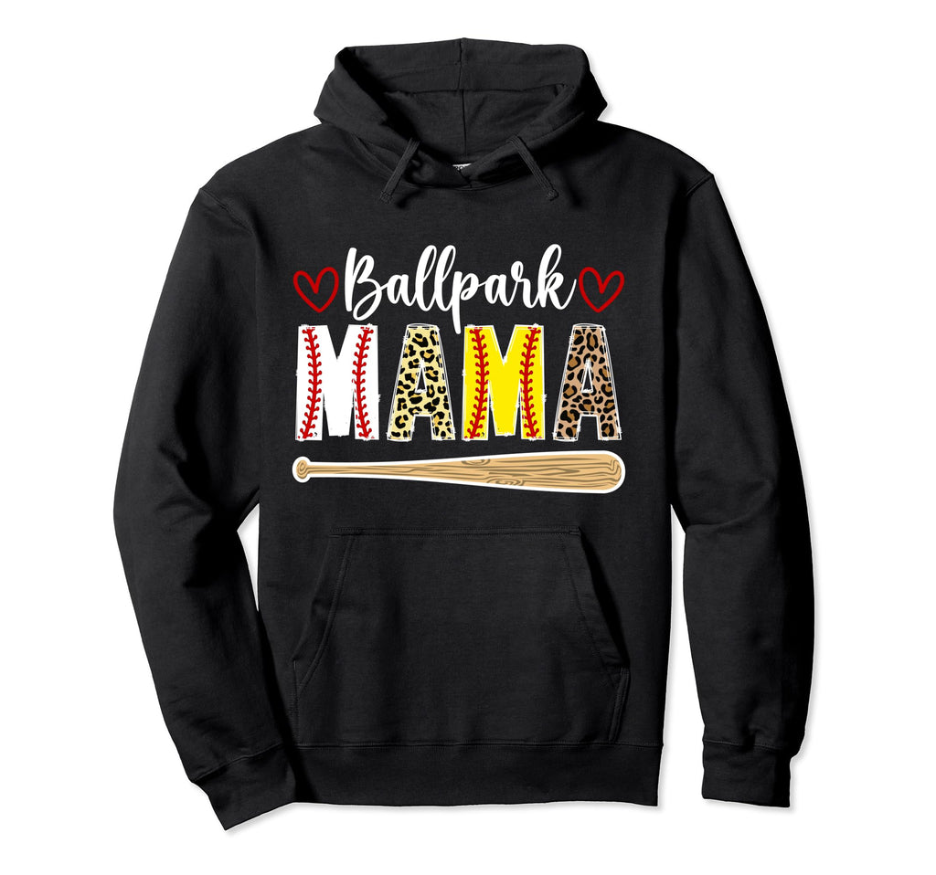 Ballpark Mama Softball Baseball Mom Hoodie - Aesthetic Graphic Unisex - T-Shirt, Sweatshirt, Hoodie
