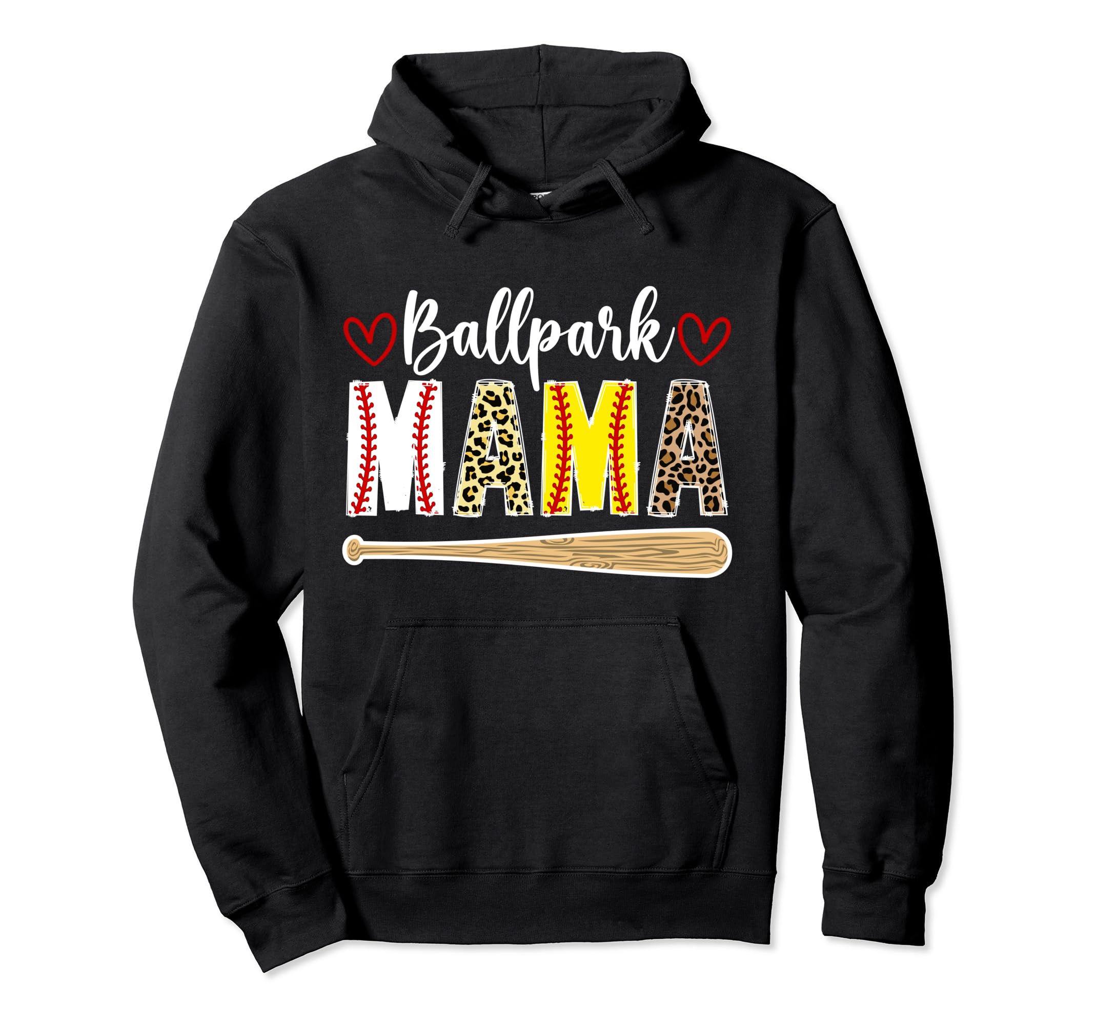 Ballpark Mama Softball Baseball Mom Hoodie - Aesthetic Graphic Unisex - T-Shirt, Sweatshirt, Hoodie