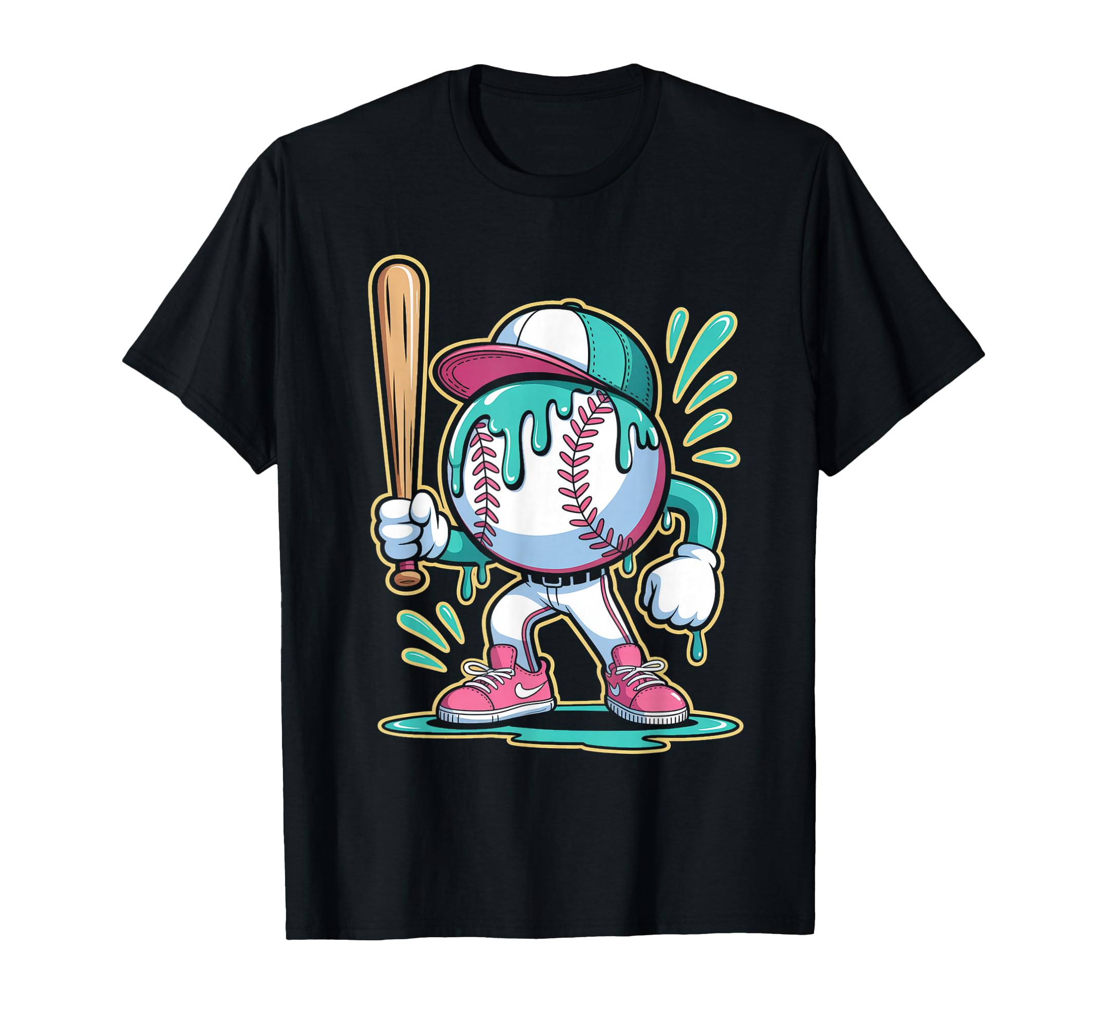 Funny Baseball Character Cartoon T-Shirt - Casual Everyday Wear Unisex - T-Shirt, Sweatshirt, Hoodie