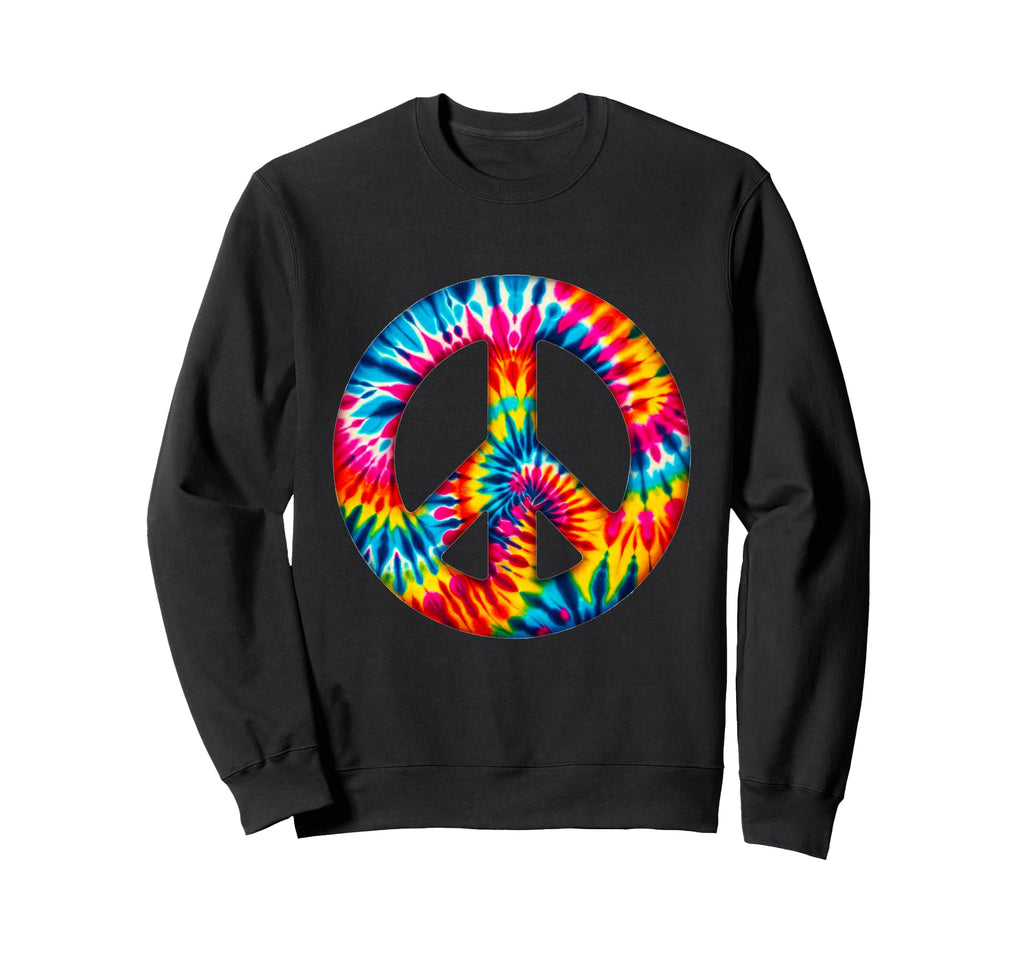 Tie Dye Peace Symbol Boho Peace Sweatshirt - Aesthetic Graphic Men Women - T-Shirt, Sweatshirt, Hoodie