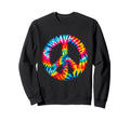 Tie Dye Peace Symbol Boho Peace Sweatshirt - Aesthetic Graphic Men Women - T-Shirt, Sweatshirt, Hoodie