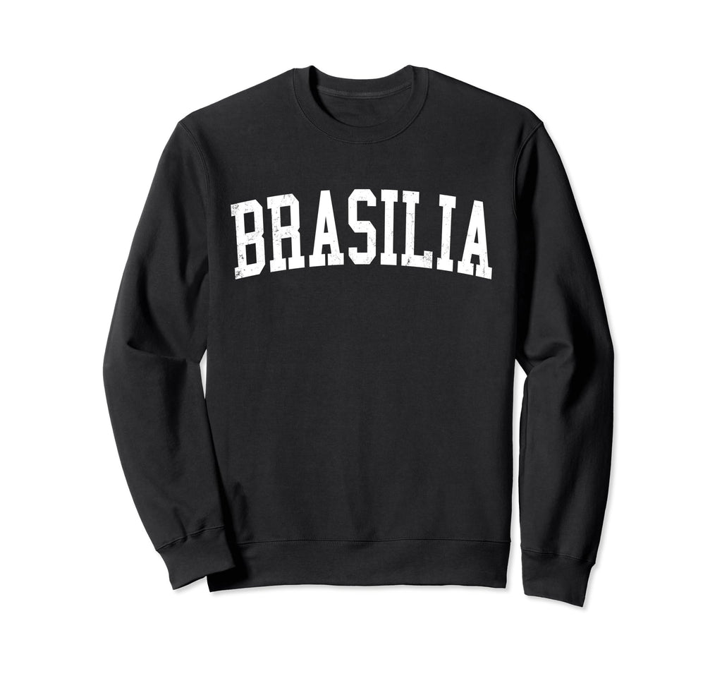 Brasilia Brazil Distressed White Sweatshirt - Custom Art Print Unisex - T-Shirt, Sweatshirt, Hoodie