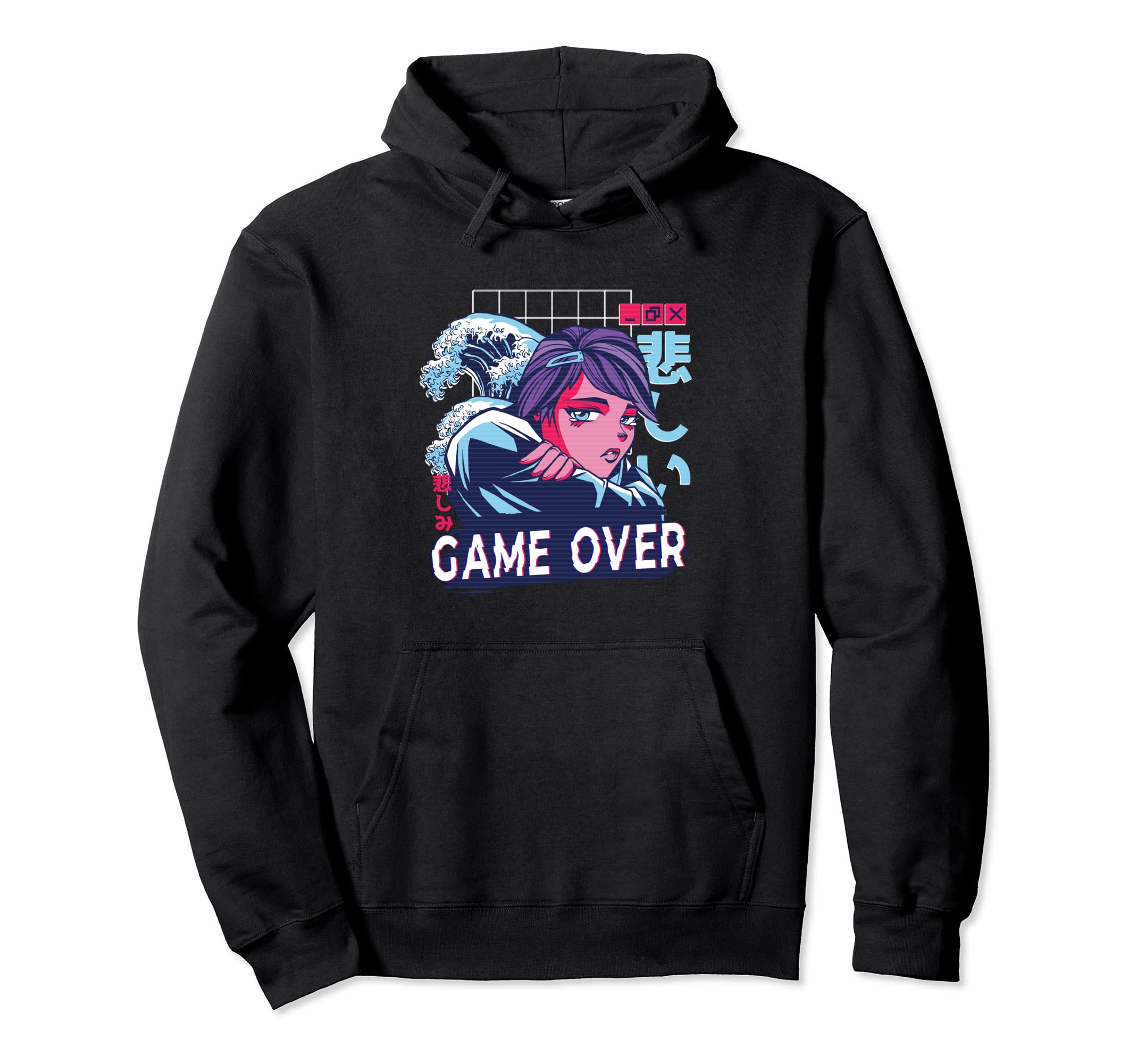 Game Over Japanese Vaporwave 80S 90S Hoodie - Novelty Apparel Men Women - T-Shirt, Sweatshirt, Hoodie