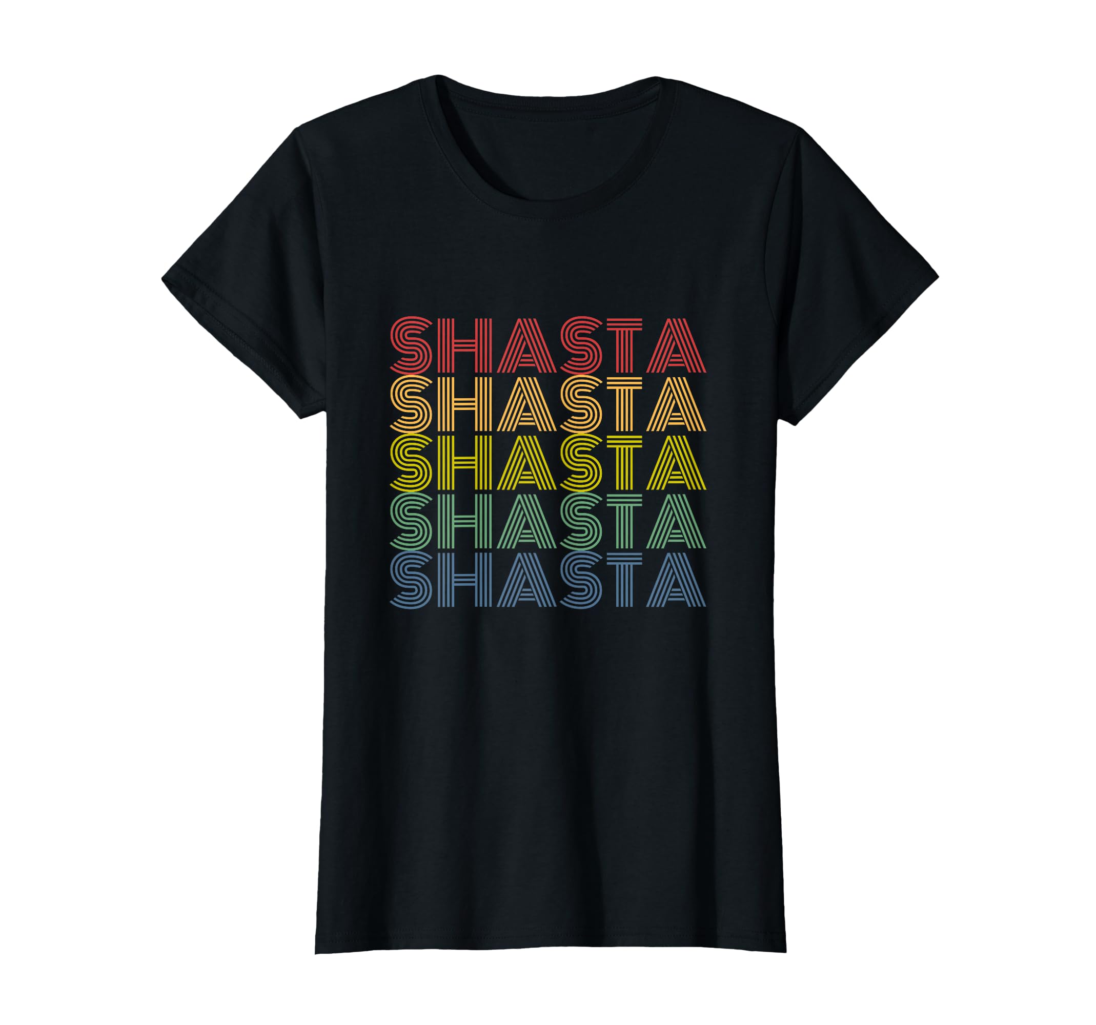 Shasta Rainbow Stacked Name T-Shirt - Novelty Apparel Men Women - T-Shirt, Sweatshirt, Hoodie
