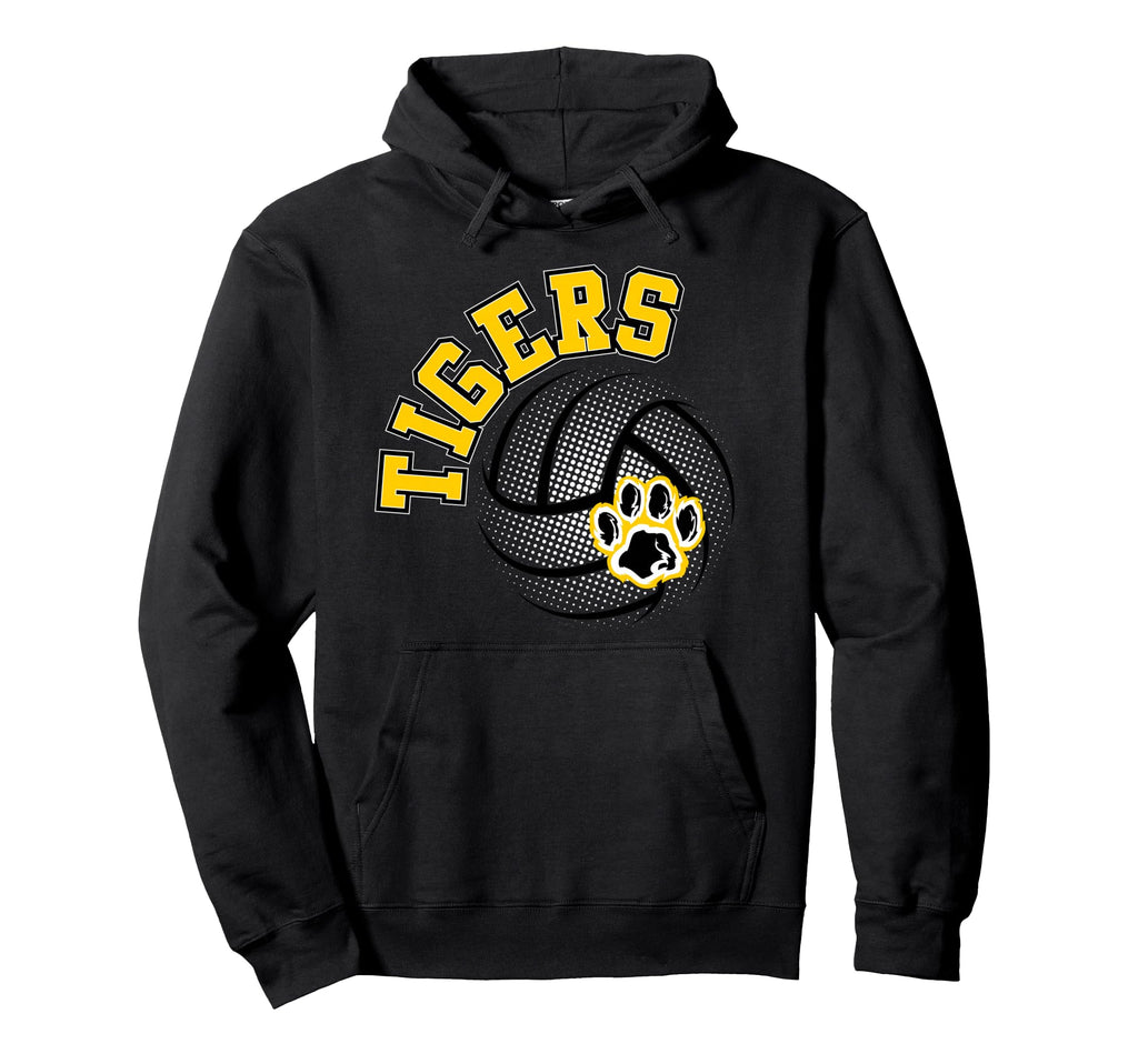 Tigers Volleyball Mom School Spirit Game Hoodie - Graphic Print for Adults - T-Shirt, Sweatshirt, Hoodie