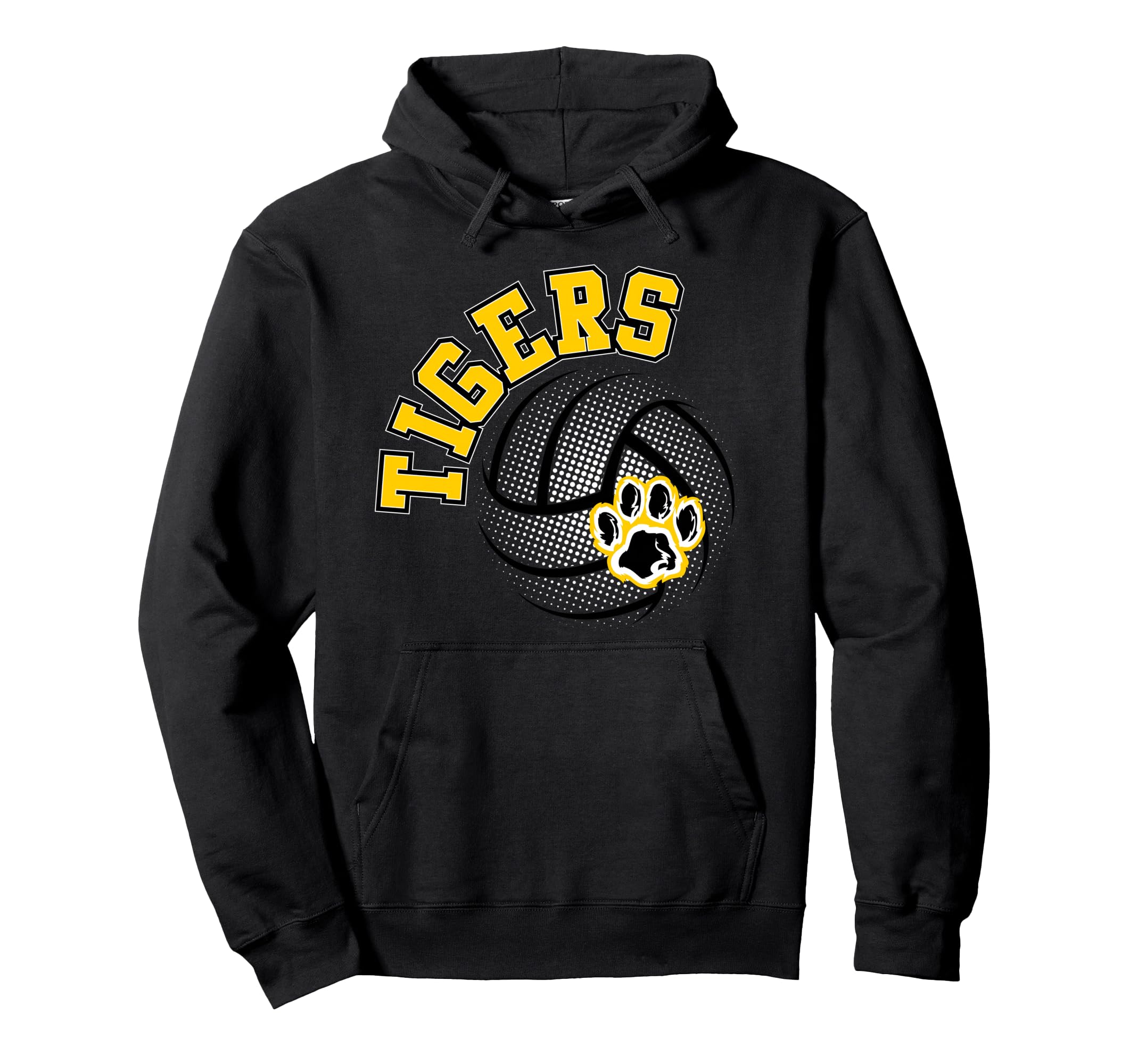 Tigers Volleyball Mom School Spirit Game Hoodie - Graphic Print for Adults - T-Shirt, Sweatshirt, Hoodie