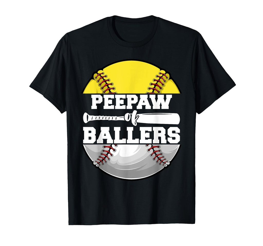 Peepaw Ballers Funny Softball Baseball T-Shirt - Minimalist Print Unisex - T-Shirt, Sweatshirt, Hoodie