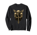 Skull Cross Y2K Goth Alt Grunge Sweatshirt - Fun Novelty Design Unisex - T-Shirt, Sweatshirt, Hoodie