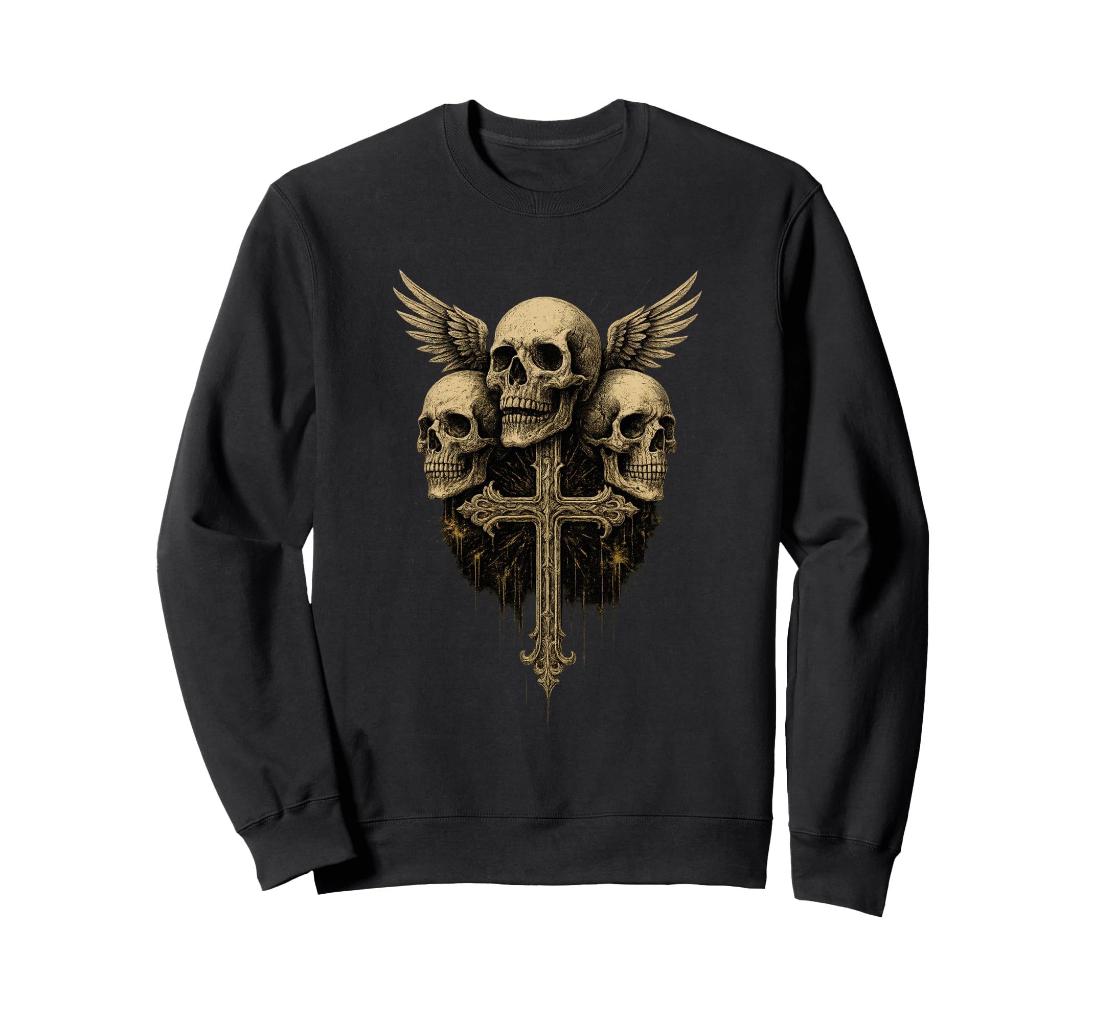 Skull Cross Y2K Goth Alt Grunge Sweatshirt - Fun Novelty Design Unisex - T-Shirt, Sweatshirt, Hoodie