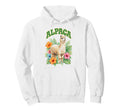 Alpaca Groovy Floral Alpaca Watercolor Hoodie - Aesthetic Graphic Unisex - T-Shirt, Sweatshirt, Hoodie