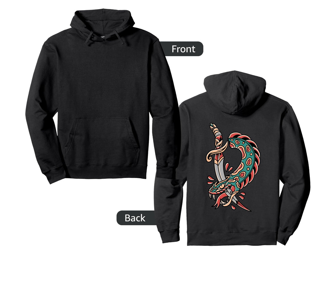 Dead Snake Backprint Sad Aesthetic Edgy Hoodie - Unique Graphic for Adults - T-Shirt, Sweatshirt, Hoodie