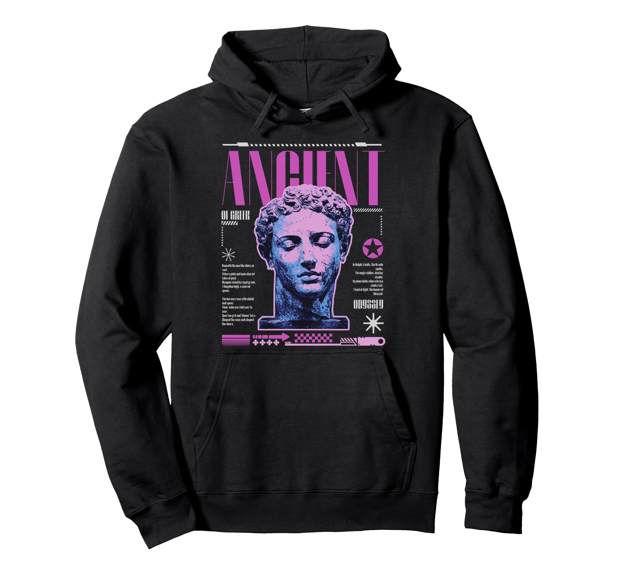 Y2K Ancient Bold Urban Graffiti Hoodie - Casual Everyday Wear Men Women - T-Shirt, Sweatshirt, Hoodie