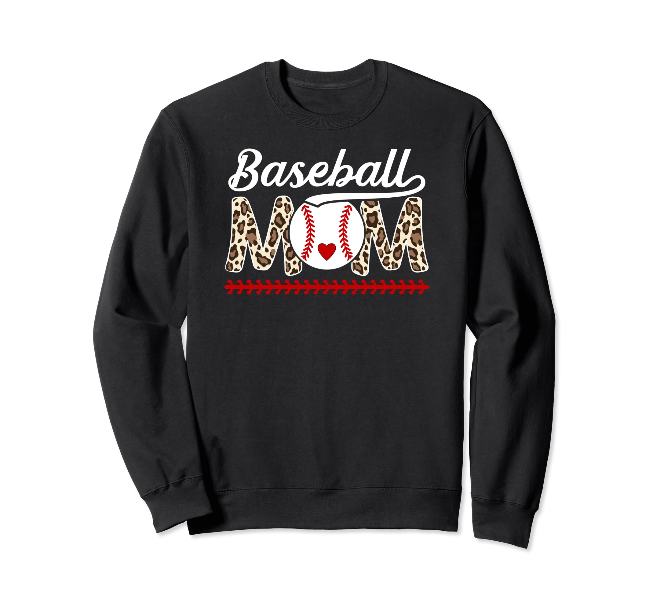 Baseball Mom Leopard Mom Baseball Sweatshirt - Unique Graphic Unisex - T-Shirt, Sweatshirt, Hoodie