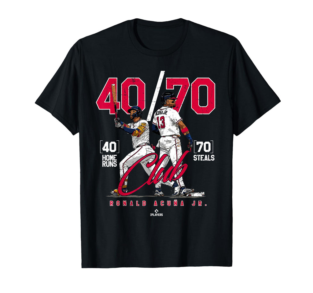 40 70 Club Ronald Acuna Jr Atlanta T-Shirt - Novelty Apparel for Adults - T-Shirt, Sweatshirt, Hoodie