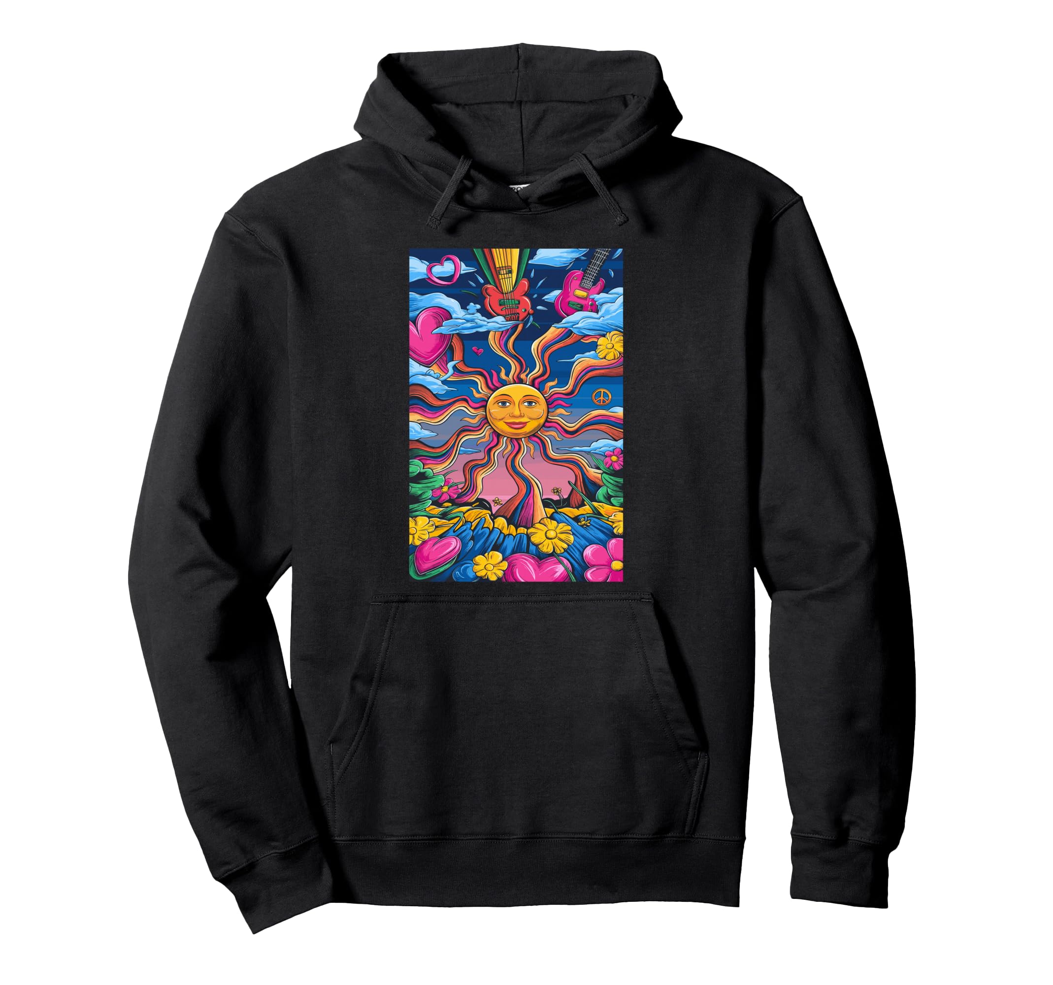 Sunflower Harmony Peaceful Bliss 60S Hoodie - Aesthetic Graphic for Adults - T-Shirt, Sweatshirt, Hoodie