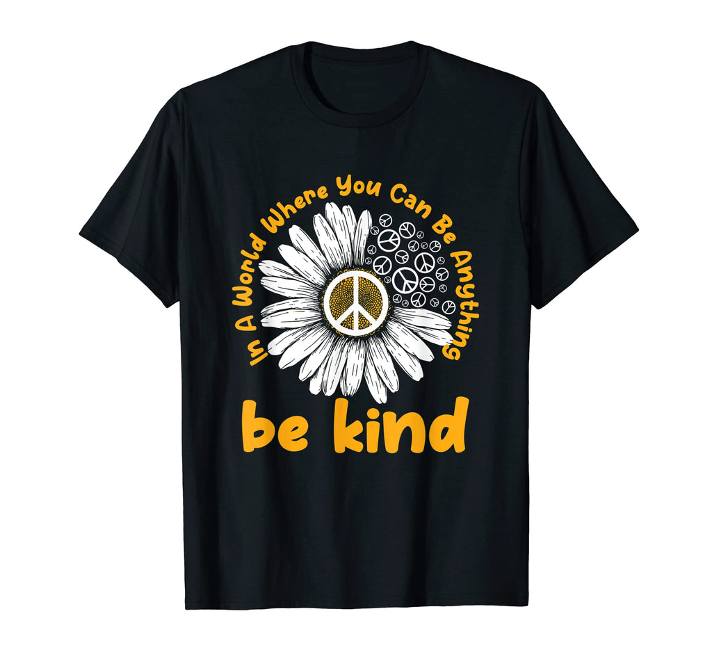Flower And Peace Symbol And Hippie Hoodie - Novelty Apparel Unisex - T-Shirt, Sweatshirt, Hoodie