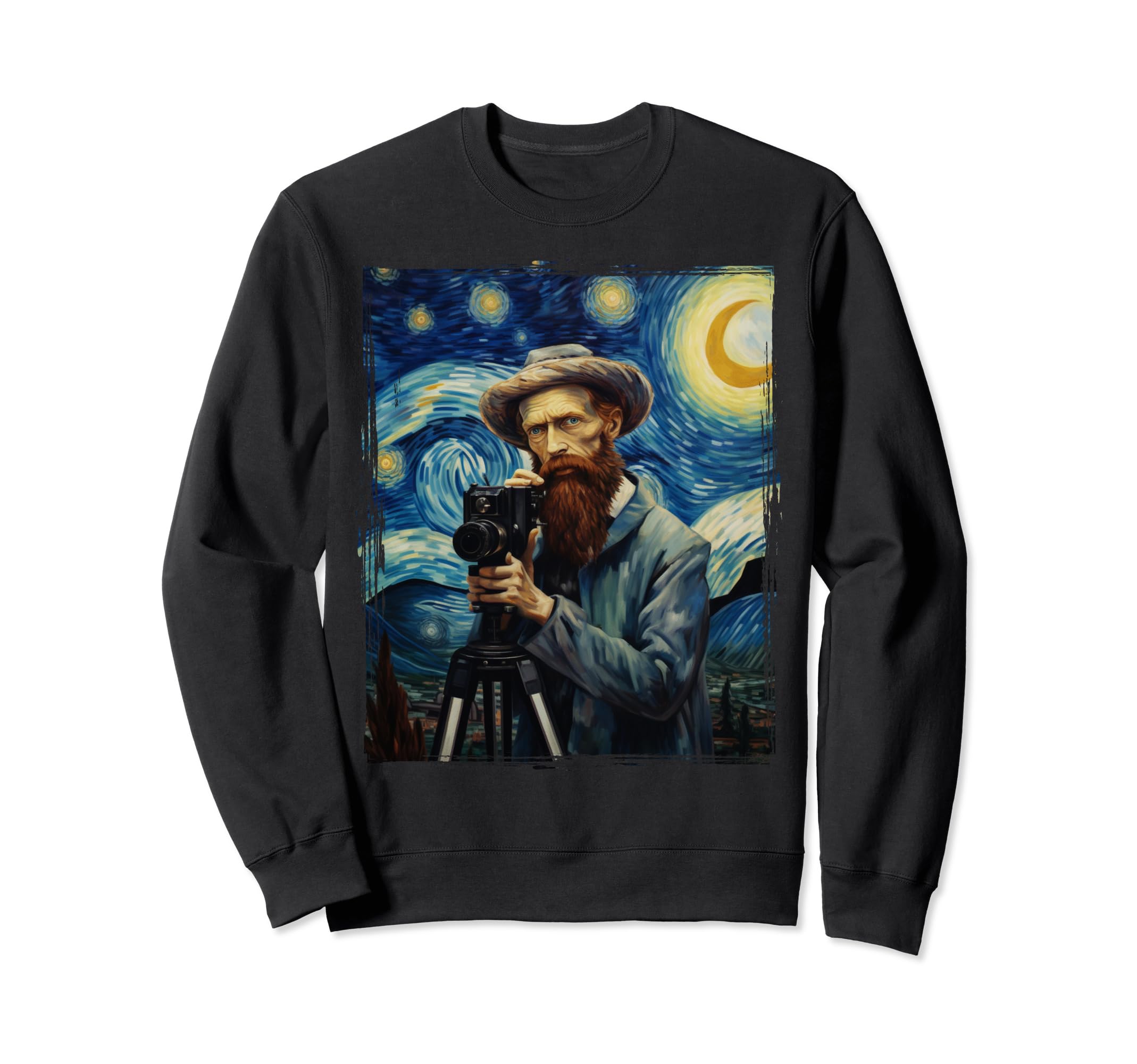 Photographer Art Van Gogh Dslr Sweatshirt - Aesthetic Graphic for Adults - T-Shirt, Sweatshirt, Hoodie