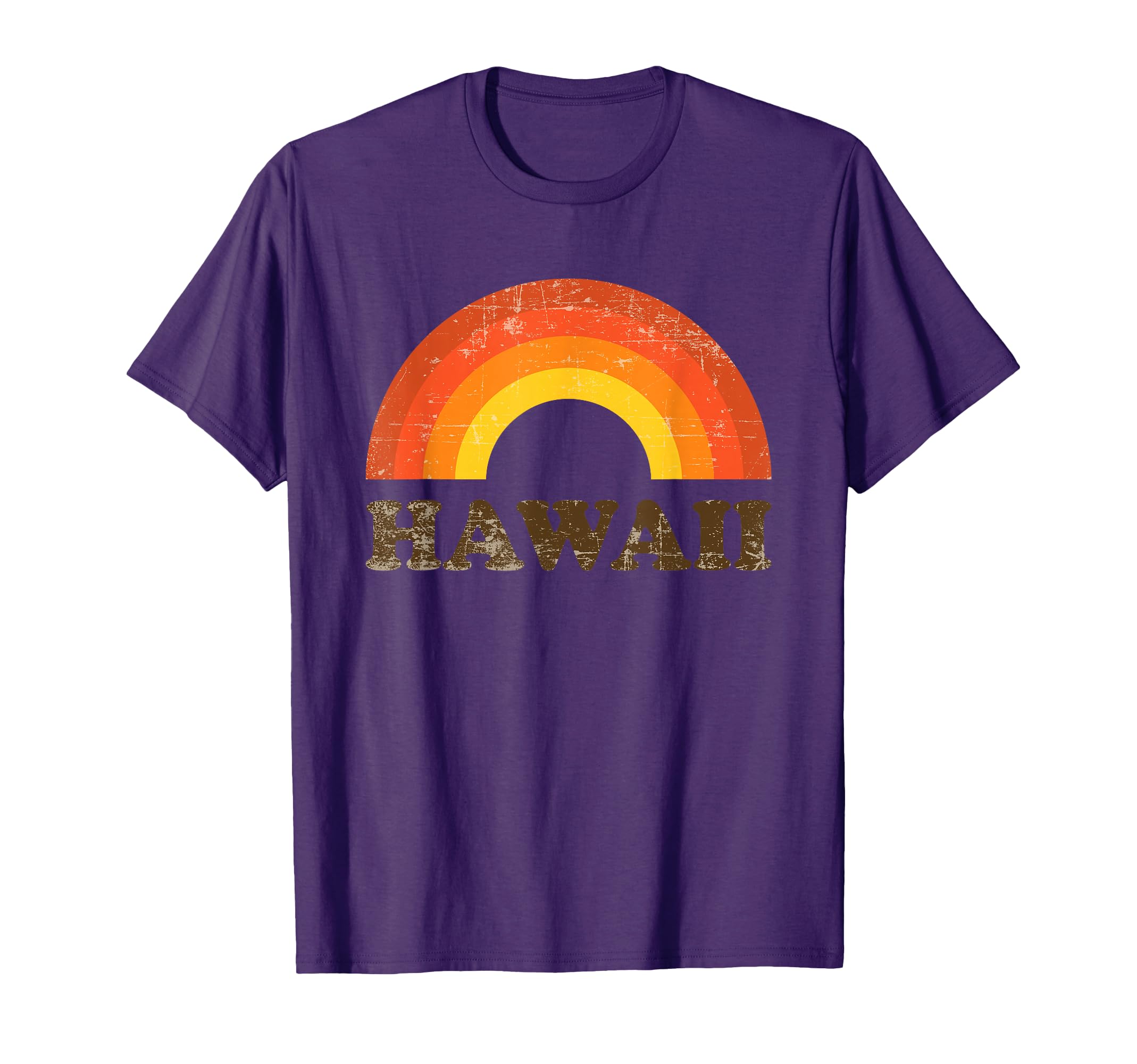 Hawaii Souvenir 70S Distressed Rainbow T-Shirt - Novelty Apparel for Adults - T-Shirt, Sweatshirt, Hoodie