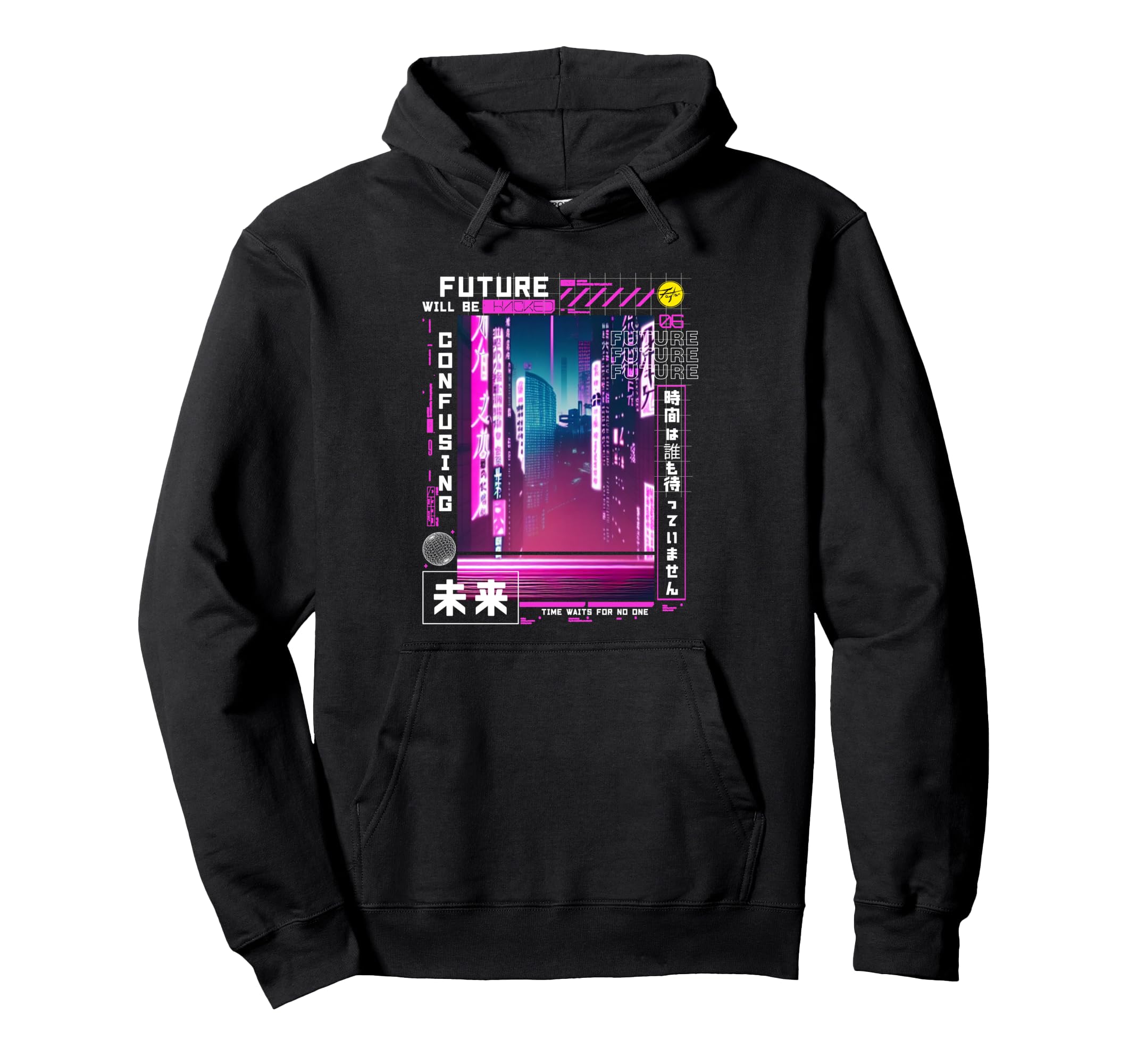 Tokyo Cyberpunk Vaporwave Japanese Hoodie - Custom Art Print for Adults - T-Shirt, Sweatshirt, Hoodie